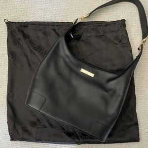 Authentic Gucci Black Leather Hobo Shoulder Bag
